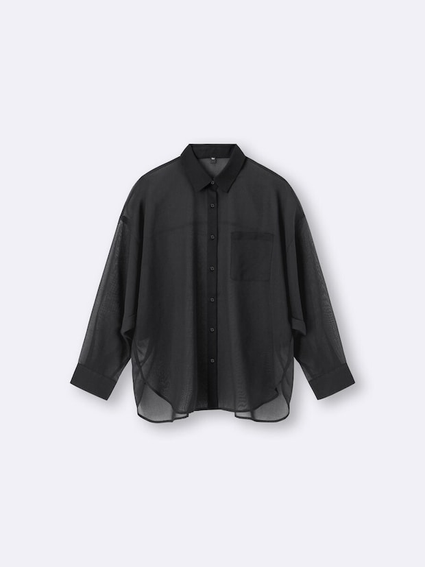 GUのシアードルマンスリーブシャツ