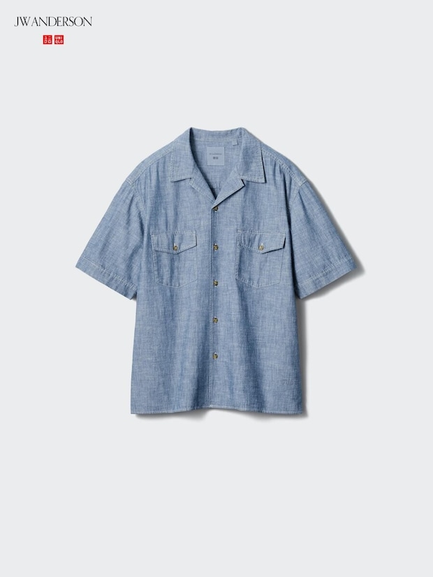 ユニクロのシャンブレーオーバーサイズシャツ