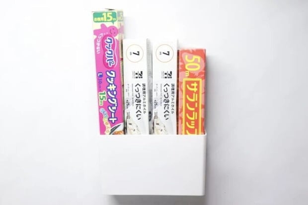 ダイソー　noma ラップ用ボックス（ワイド、マグネット）　使用例