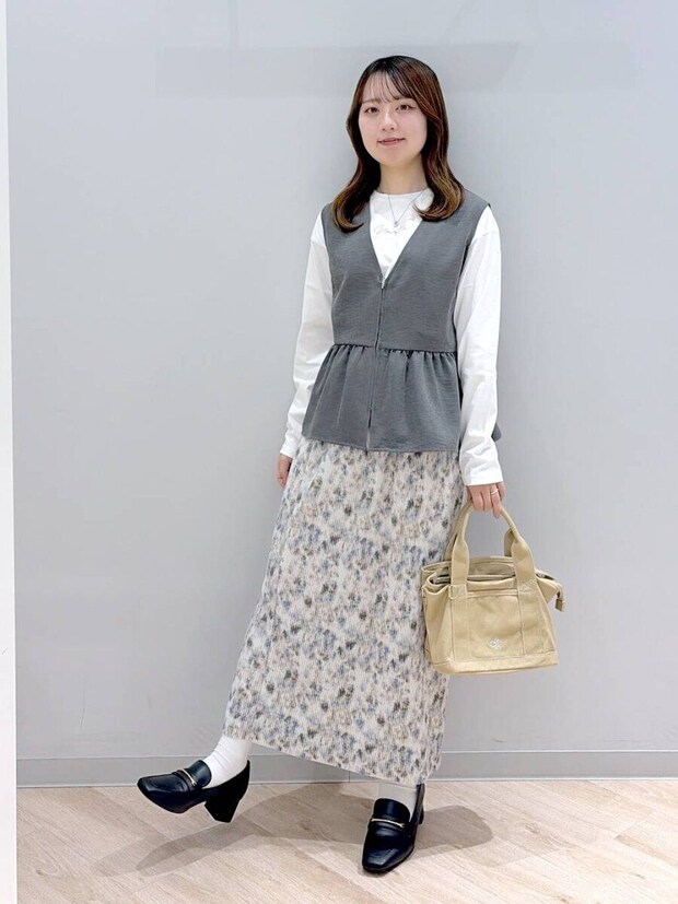 グローバルワークのセルフカットプリーツナロースカート