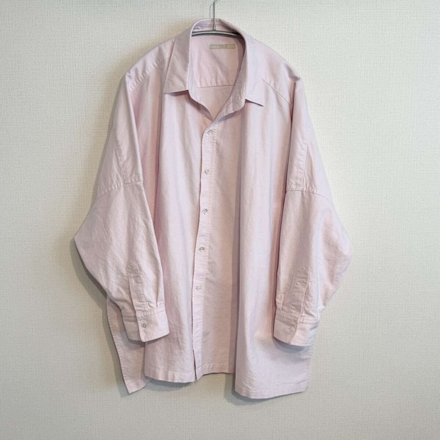 Plage OX Poncho シャツ Plage OX Poncho シャツ ピンク ハンガーにかけた置き撮り