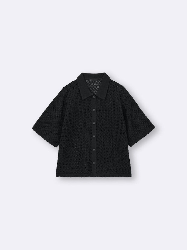 GU 透かし編みニットシャツ GUの透かし編みニットシャツ
