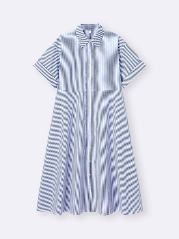 2026gu夏値下げレディースフレアシャツワンピース