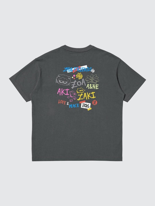 ユニクロUT×ZO＆FRIENDSダークグレーT背面