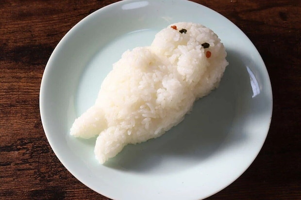 ダイソー　デコかわ ごはん de プカプカあざらし　仕上がり