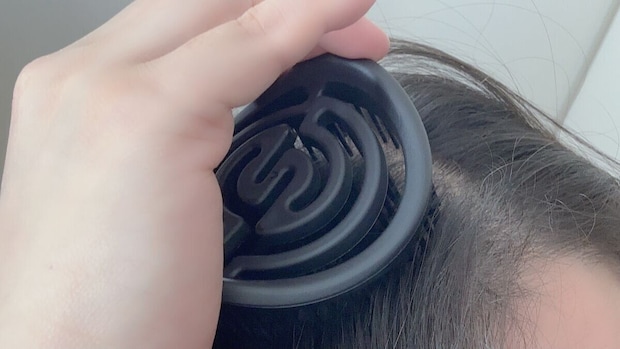 ダイソーの乾きやすいブローブラシ（ラウンド）使用例