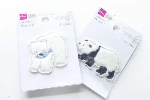 ワッペン（ふわふわ、しろくま、ぱんだ）　バリエーション