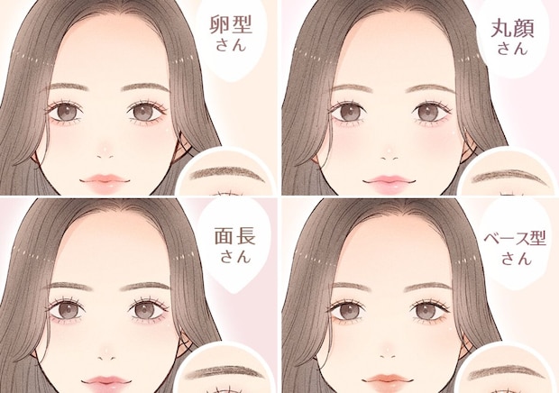 同じ「アーチ眉」でも似合う形は顔型で違う！4タイプ別♡垢抜け眉メイクのやり方