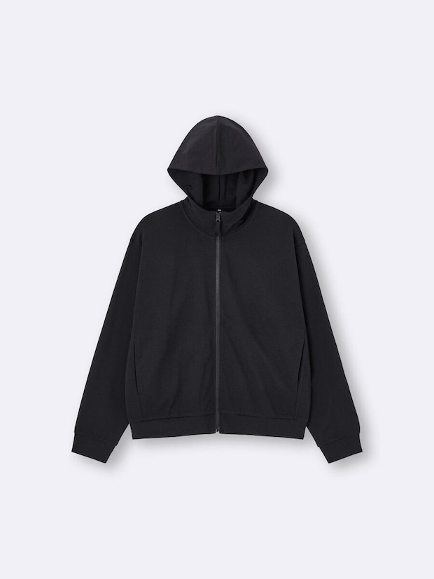 黒いドライUVカットフルジップパーカ 黒いドライUVカットフルジップパーカ