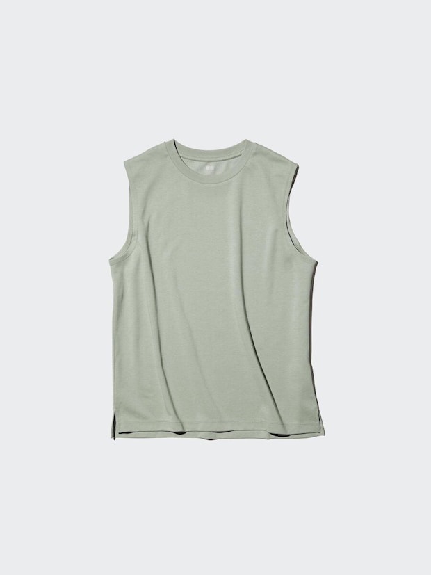 薄い緑色のエアリズムコットンノースリーブTシャツ 薄い緑色のエアリズムコットンノースリーブTシャツ