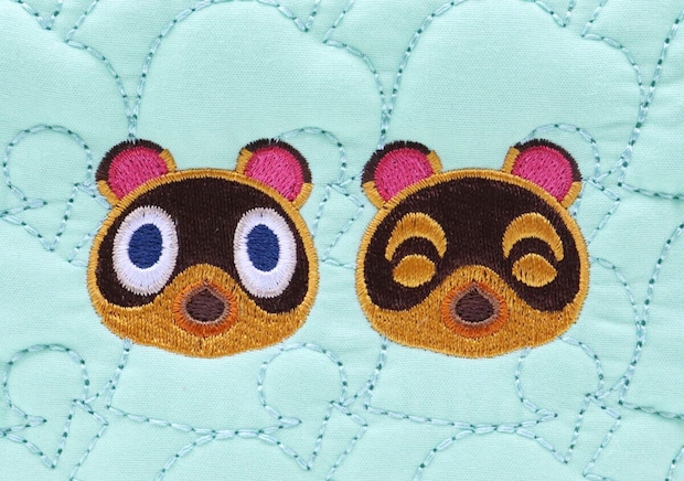 デイリーポーチに刺繍されたまめきちとつぶきちの顔