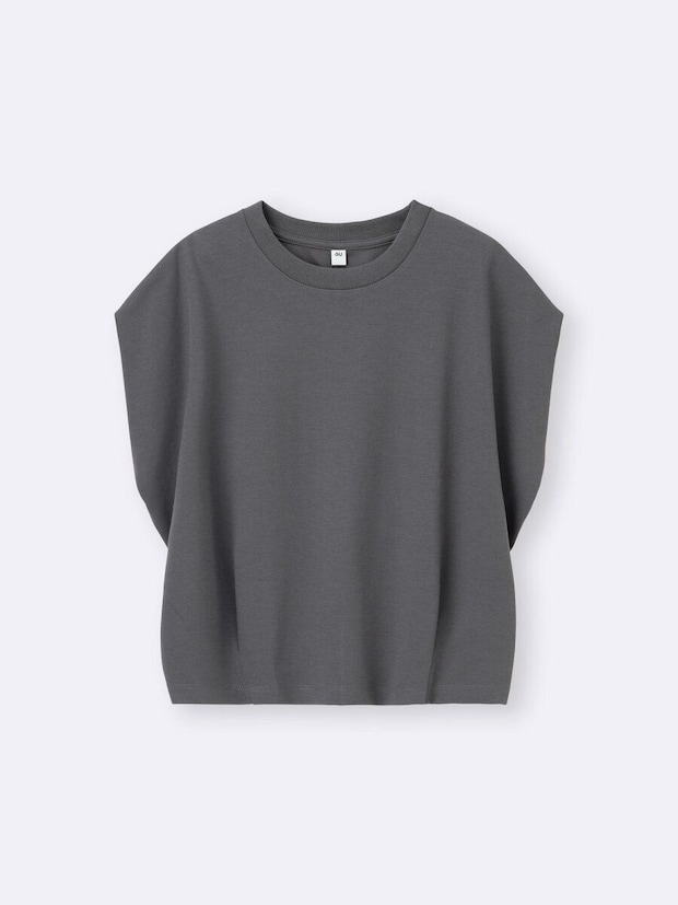 グレーのドライウエストタックTシャツを平置きした様子 グレーのドライウエストタックTシャツを平置きした様子