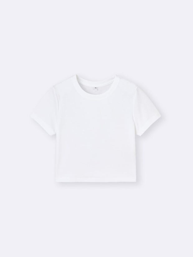 白いドライミニTシャツを平置きした様子 白いドライミニTシャツを平置きした様子