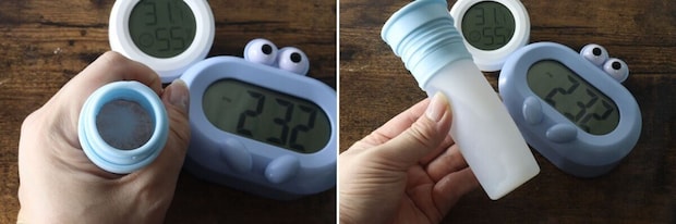 14時台、少し溶け始めたスティックと室温31.1℃を示す時計 14時台、少し溶け始めたスティックと室温31.1℃を示す時計