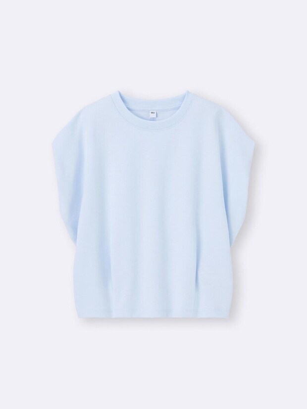 ライトブルーのフレンチスリーブTシャツ ライトブルーのフレンチスリーブTシャツ