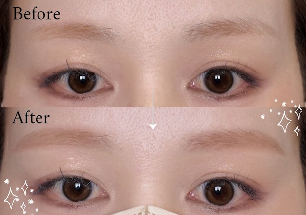 自眉を活かす眉メイクのBeforeとAfterの仕上がり比較