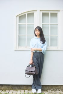 さわやかシャツ×UNIQLOワイドパンツで初夏の大人カジュアルに♪