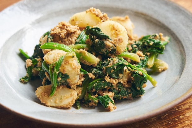 今週のあともう一品「ほうれん草とじゃがいものごま酢和え」