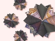 【大阪府大阪市】美術館の「モネ 連作の情景」展の垂れ幕をクリスマスフラワーリースへアップサイクル