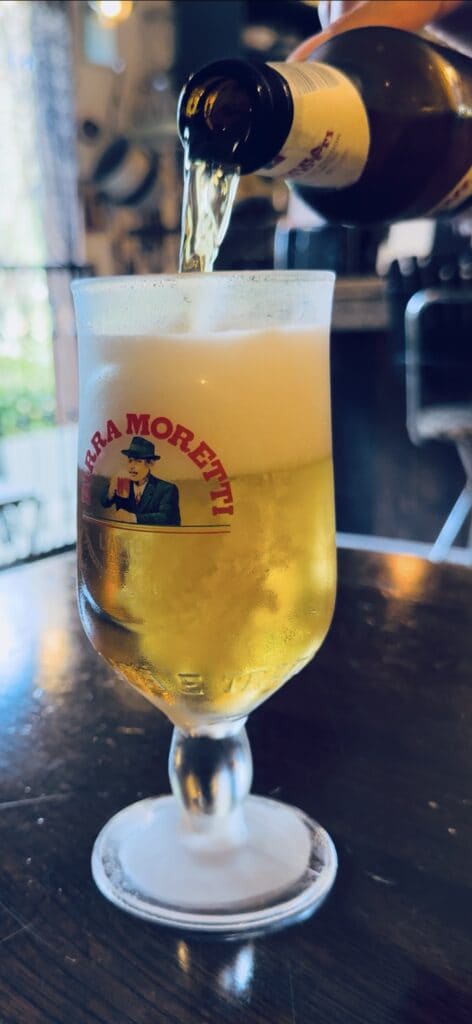 イタリアンビール「ビッラ・モレッティ」の写真。