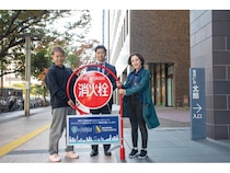 【福岡県福岡市】J1クラブ「アビスパ福岡」コラボの消火栓標識、中央区の渡辺通二丁目バス停付近に設置