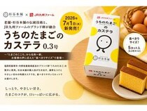 杉谷本舗の「たまごのこころ」が、「うちのたまごのカステラ 0.3号」にリニューアル！