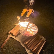 【車なし、荷物はリュックだけ】特急リバティで行く父子キャンプに初挑戦。SL大樹が見えた！買い出しも焚火もふたりで…