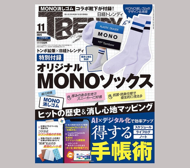 【新刊】日経トレンディ11月号増刊「MONOソックス版」発売