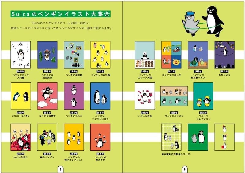 本編収録の全75柄の中から歴代『Penguin Diary』を彩った作品や鉄道シリーズをダイジェストで紹介する「Suicaのペンギンイラスト大集合」.jpg