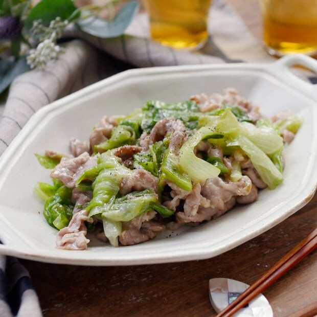 豚肉とレタスのうま塩炒め