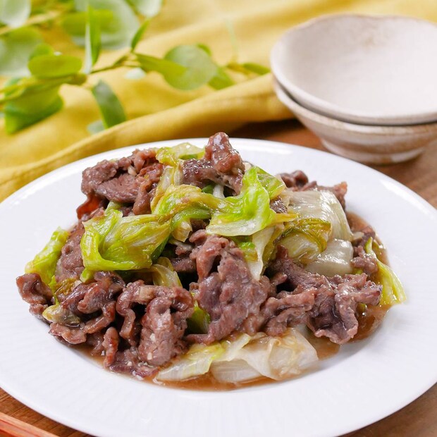 レタスたっぷり！牛肉とレタスのオイスター炒め
