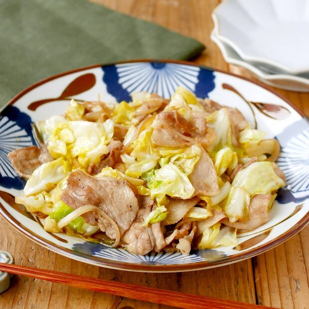 キャベツと豚バラのポン酢炒め