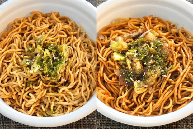 左：「日清焼そばU.F.O.」／右：「日清焼そばエクストリームU.F.O.」