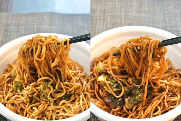 左：「日清焼そばU.F.O.」／右：「日清焼そばエクストリームU.F.O.」