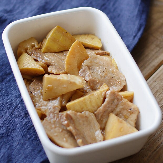 【作り置き】肉厚シャキシャキ！たけのこと豚バラ肉のオイスター炒め