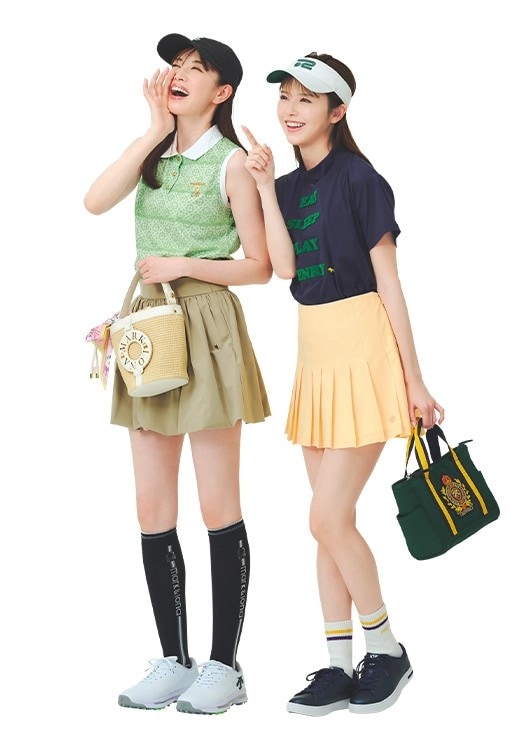 宮田聡子　鈴木ゆうか　ゴルフウェア