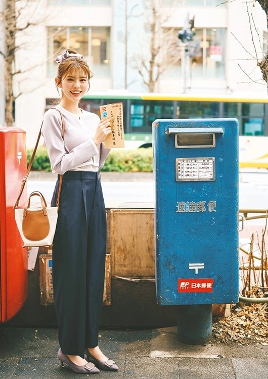 毎日コーデ　鈴木ゆうか　ニットカーディガン×パンツ