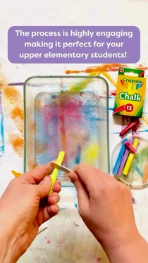 水に浮かべた“チョークの削り粉”で絵を描いたら……　“予想外の仕上がり”に「絶対試してみる」「美しい」