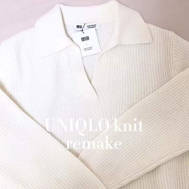 ユニクロのニットに刺しゅうしたら……　たった1時間で“印象激変”→まさかの仕上がりに「天才か」「参考にしたい」