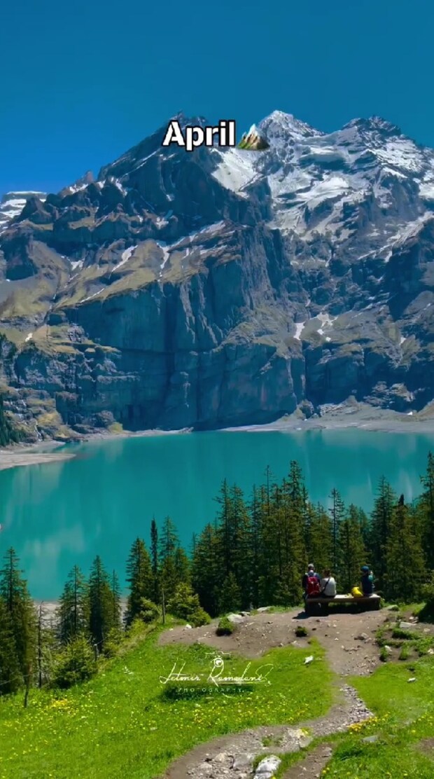 山と湖の大自然→8カ月後には……　“アルプスの国”の12カ月間が4000万再生「住んでる人が羨ましい」「いつか行けますように」【海外】