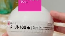 ダイソーの発泡スチロールボールに布を貼り付けていくと……　七五三にもピッタリなアイテムに「かわいい…」「天才すぎる！！」