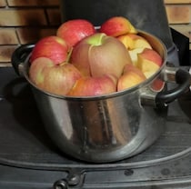 両手鍋にいっぱいのリンゴ、一晩ゆっくり火にかけると……　宝石のような完成品に「心底羨ましい」「ほんっとに美味しいですよね」