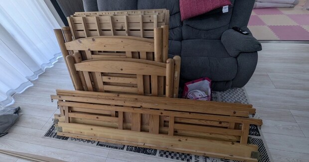 ジモティーでもらった中古の2段ベッド、娘たちのため父がDIYしたら…… 子ども部屋にピッタリな姿に大変身