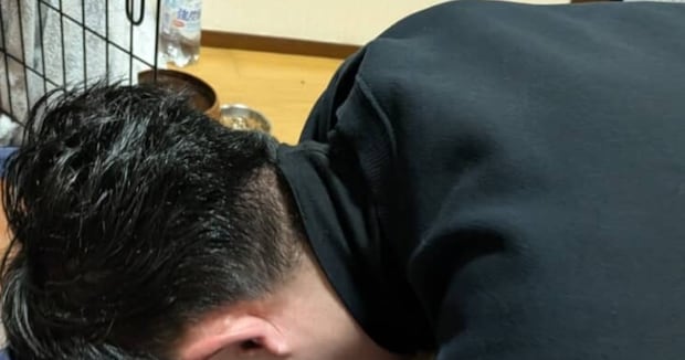 帰宅した夫と愛猫の日課→妻がいろんな角度からカメラを向けると……　幸せそうな光景に「わかるわぁ」「これは中毒ですね」