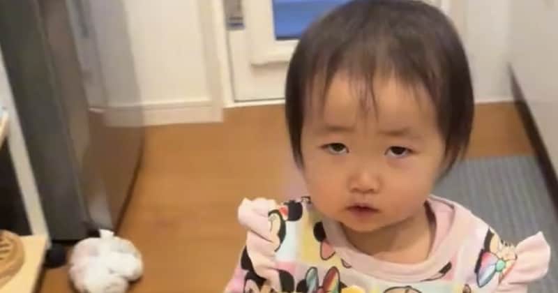 1歳の女の子→料理を手によちよち歩いていたら、突然……「なんで？？」　ママ困惑な“まさかの展開”に「声出して笑いました」