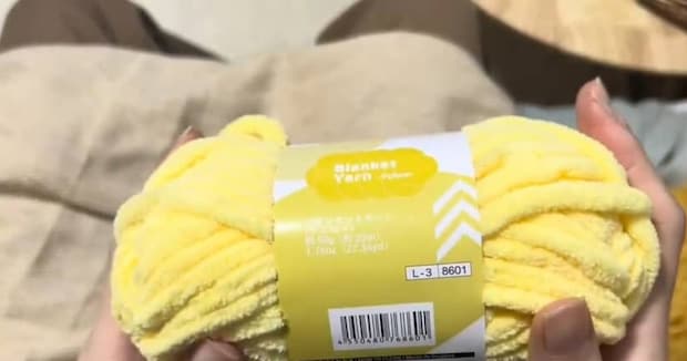 ダイソーの極太ふわもこ毛糸→“パッション任せ”で編んだら……　完成したアイテムに「すごい」「作ってみたい」