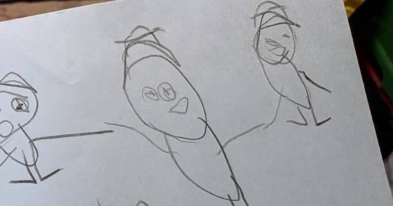 幼い娘が描いた「家族」→左にいたのは、まさかの……　思わずふふっとなる“1枚”に「これ、絶対とっておいて」「宝物ですね」