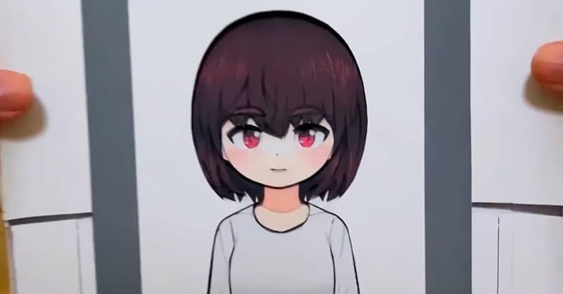 紙に描かれた女の子→指で動かしたら……「これマジ凄くない？」　“魔法のような紙工作”が560万再生　「どういう技術……」「ちょっと信じられないレベル」