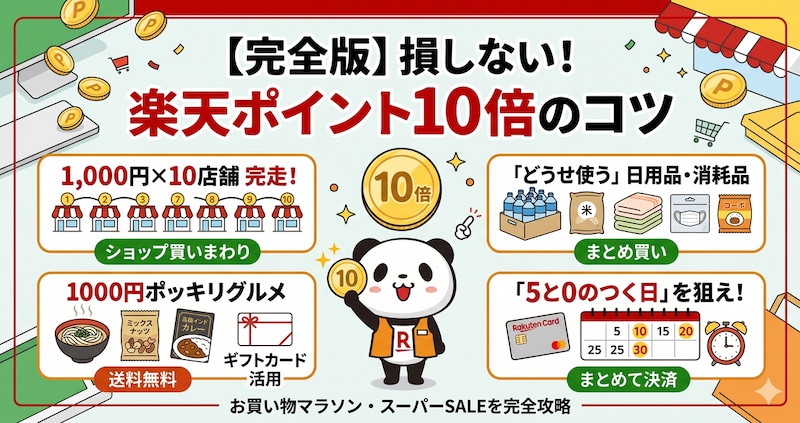 【楽天スーパーSALE】楽天市場で“ポイント10倍”を叩き出す攻略法とは？　達成のコツをサクッと解説