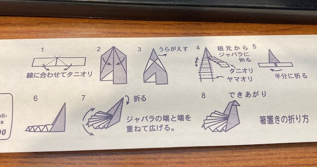「そうはならんやろww」　箸袋で箸置きを作る方法→試してみたら……　110万表示の“予想外の仕上がり”に「声出たw」「ポケモンみたい」